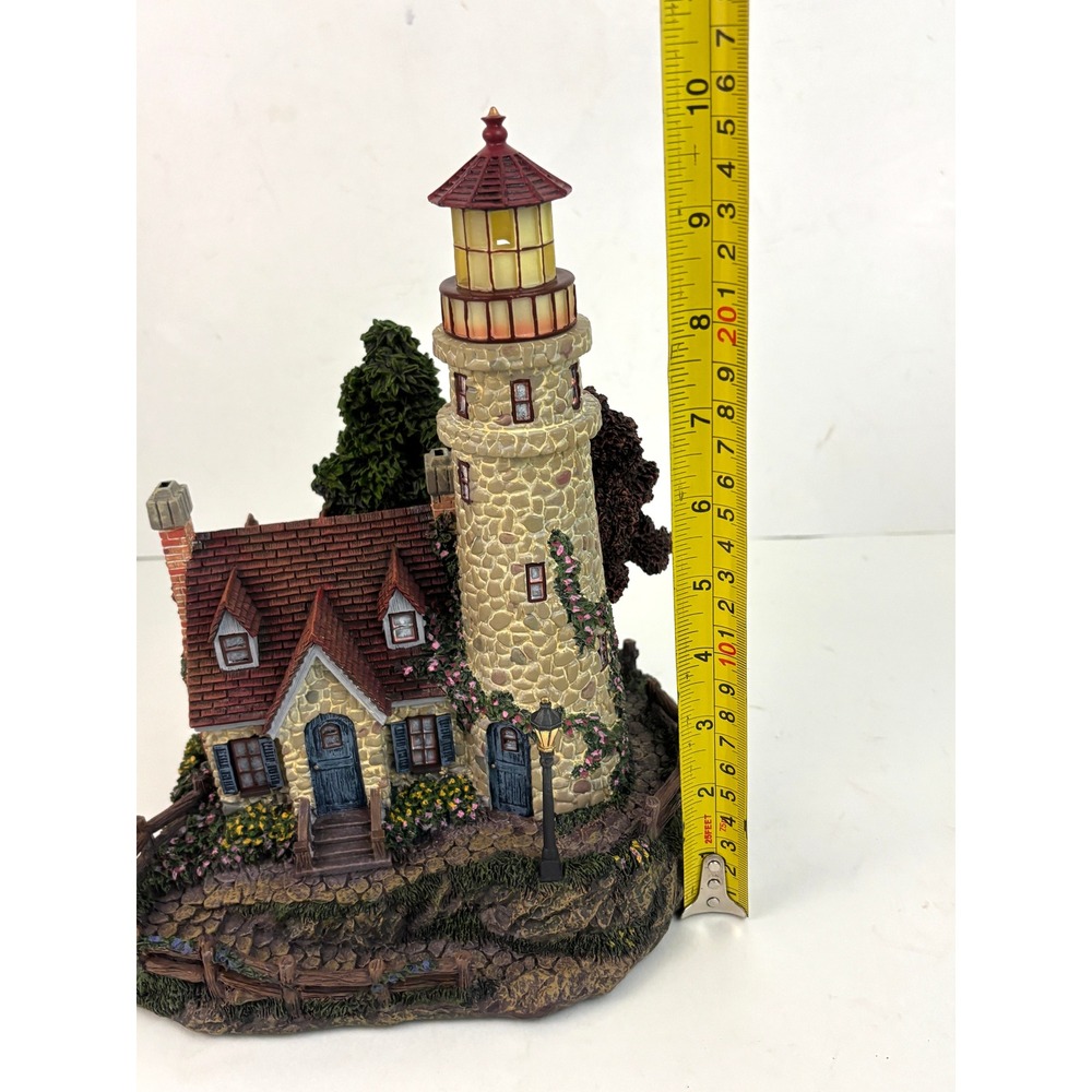 Thomas Kinkade Guiding Point Lighthouse Hawthorne Village Seaside COA 2000 - Picture 2 of 16